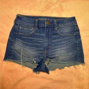American Eagle Outfitters Women's Distressed Blue Jean Shorts